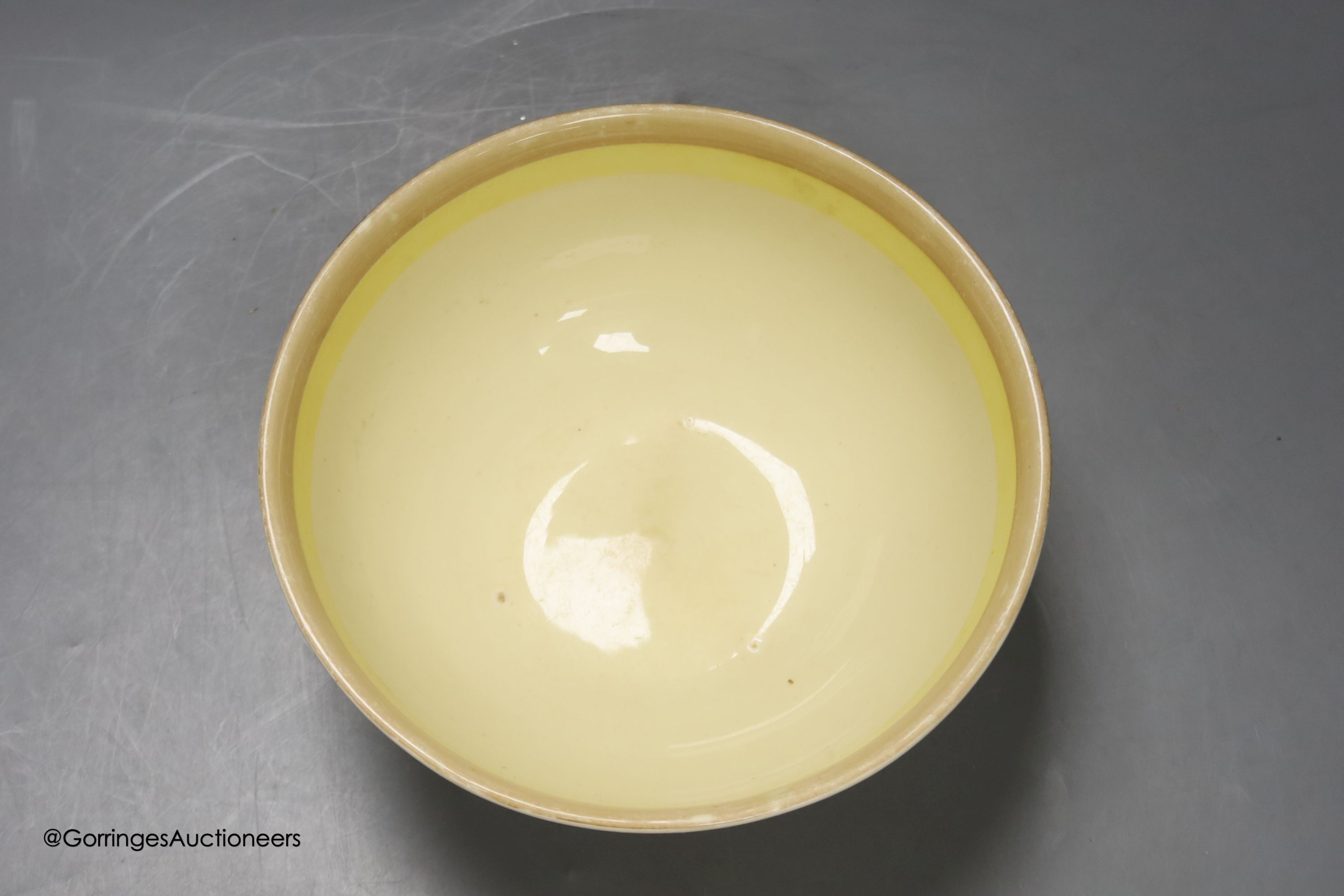 A Clarice Cliff landscape bowl, height 8cm diameter 18cm